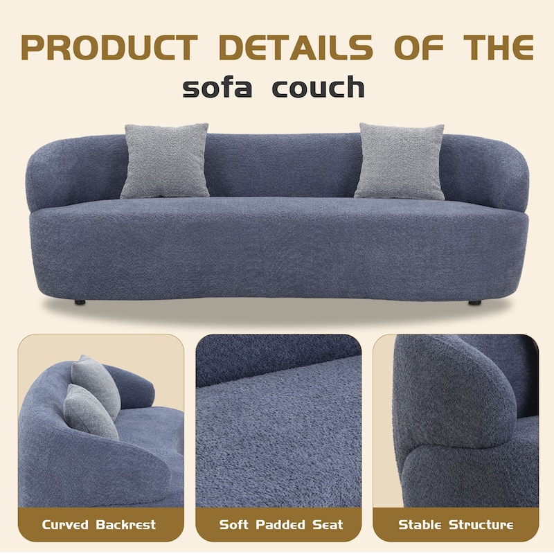 3-Seater Modern Contemporary Upholstered Fabric Sofa for Living Room