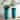 Glitzhome Set of 2 Tall Plastic Planter Large Flower Pots with Gradient Cobalt Blue / Turquoise Faux Ceramic Finish