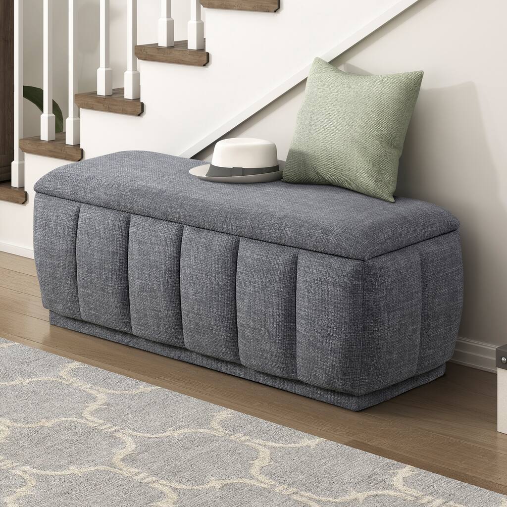 Odessa 47" Textured Lift Top Storage Bench - Foam Cushioned Seat