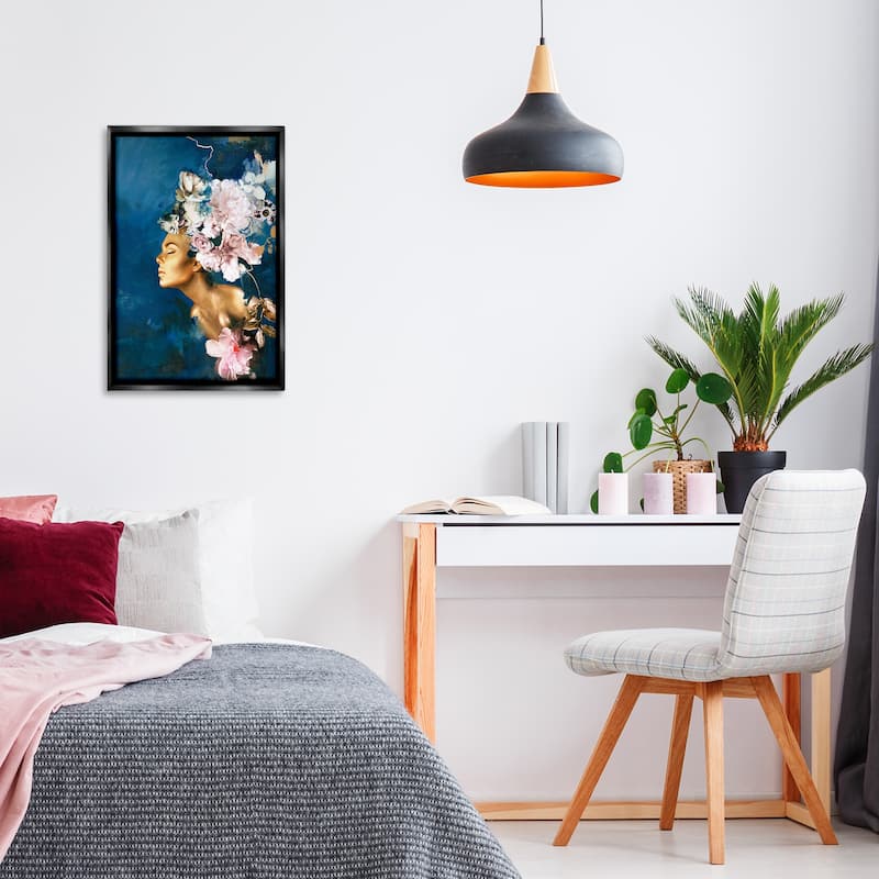 Stupell Sophisticated Floral Woman Framed Floater Canvas Wall Art Design By Design Fabrikken