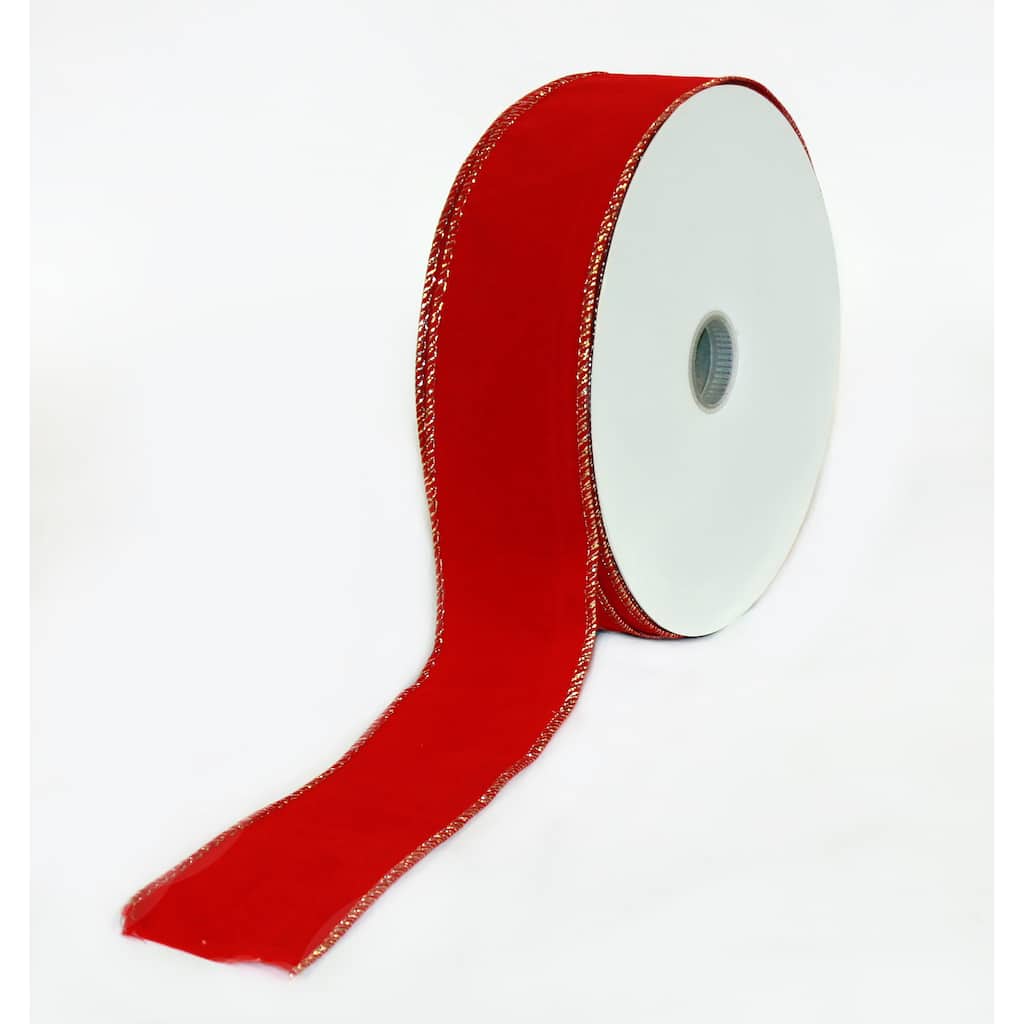 Red Velvet Wired Ribbon 50 YD
