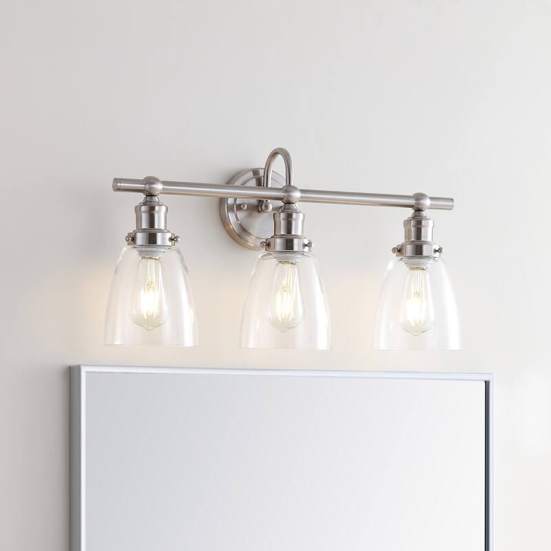 SAFAVIEH Lighting Dunes 3-light Brush Nickel LED Sconce - 23.5"x6.8"x11.8"