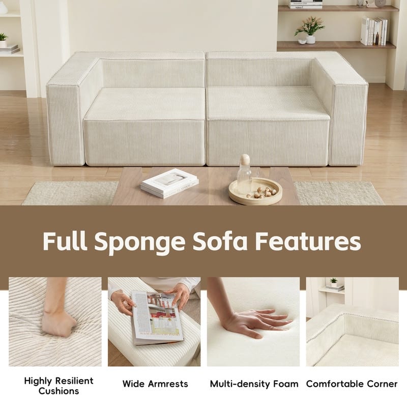 Corduroy Module Comfortable Compression Sofas