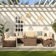 preview thumbnail 139 of 179, AOXUN Fire Pit Conversation Set Rattan Sofa Set Outdoor Furniture With Cushions