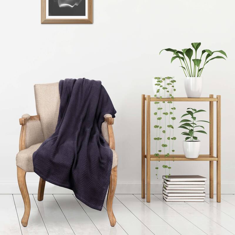 Superior Metro Zig-Zag Chevron All-Season Bedding Cotton Blanket