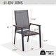 preview thumbnail 11 of 10, MAISON ARTS 7-Piece Outdoor Patio Dining Set, 1 Rectangle Table with a 1.57 Umbrella Hole & 6 Stackable Textilene Chairs