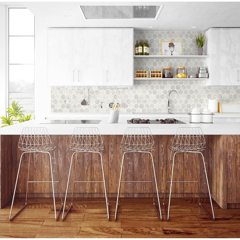NextWall Inlay Hexagon Peel and Stick Wallpaper