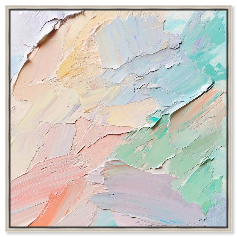 Flowing Mousse III Canvas by Art Remedy - 24" x 24" - Silver