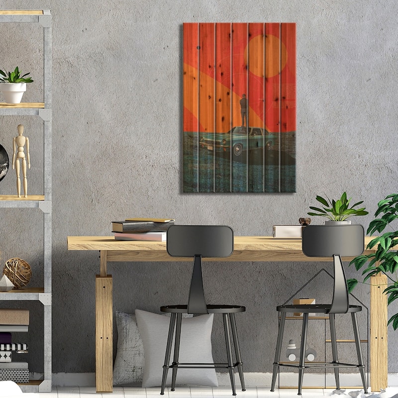Failure As An Option Print On Wood by Frank Moth - Multi-Color