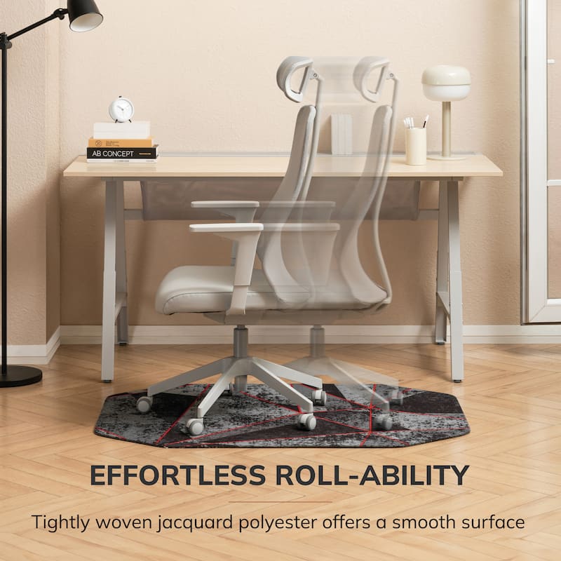 Jani Gaming Chair Mat - Anti-Slip Ergonomic Rug and Chairmat Combo for Home Office, Hard Floor Protector with Smooth Glide