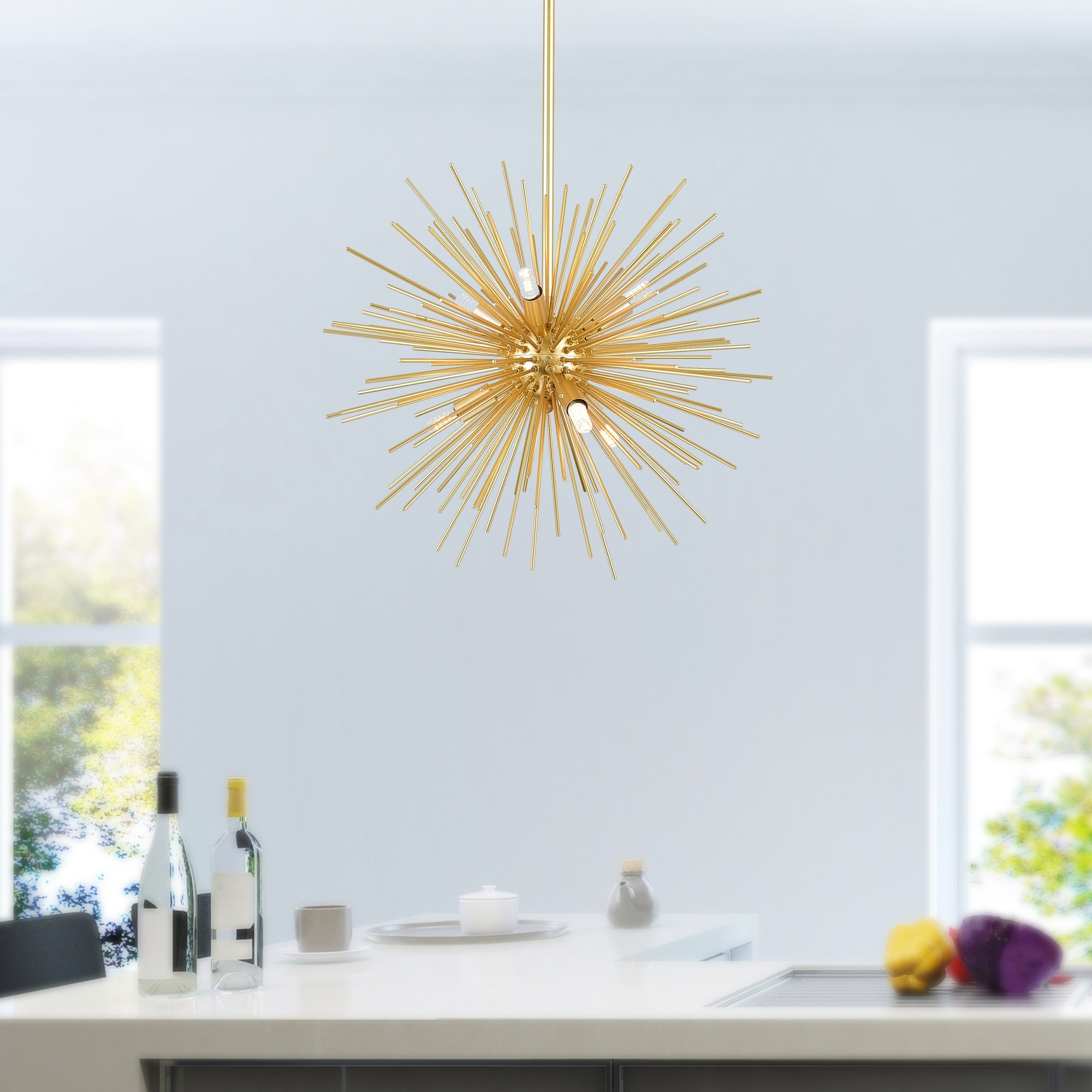 CWI Lighting Savannah 6 Light 16in Gold Leaf Chandelier - Gold Leaf