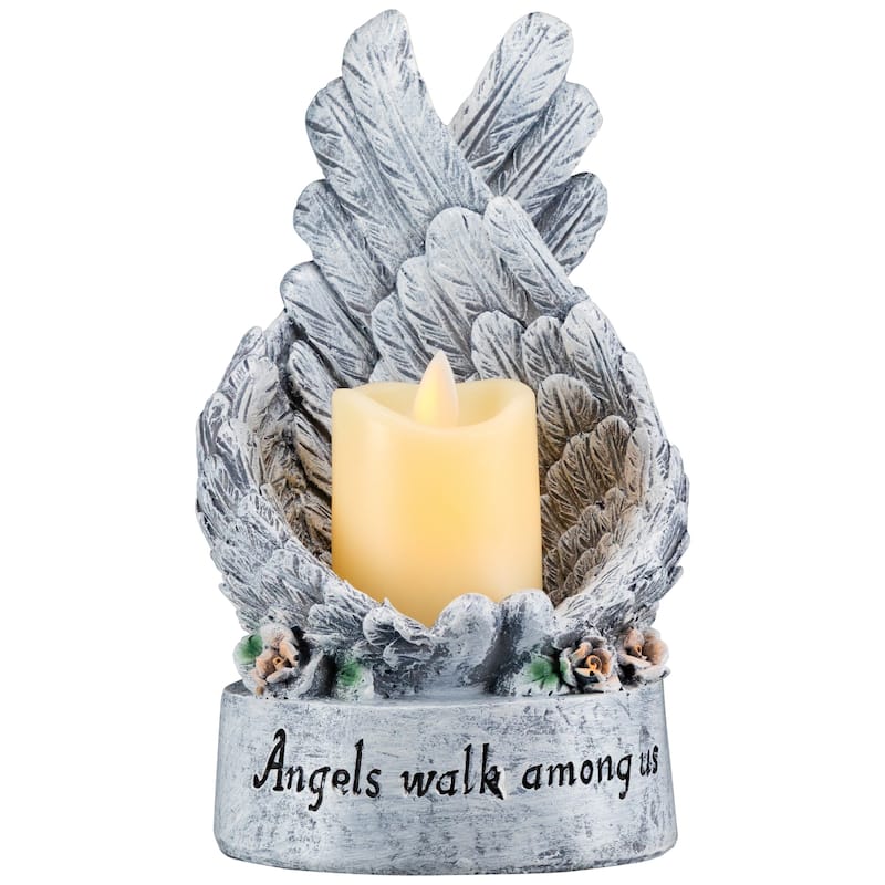 Heavenly Wings Angels Walk Among Us Flameless Candle Holder - 8"