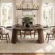 47"-83" Extendable Round-To-Oval Pedestal Base Dining Table