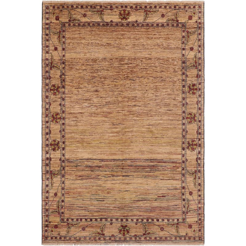 Rustic Ombre Zemeen Gabbeh Hand Knotted Wool Area Rug - 8'6'' x 9'10''