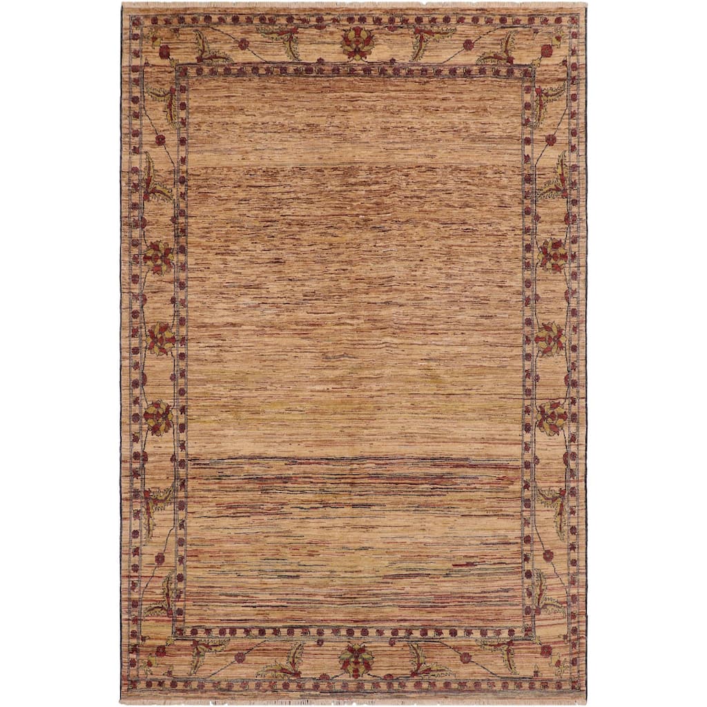 Rustic Ombre Zemeen Gabbeh Hand Knotted Wool Area Rug