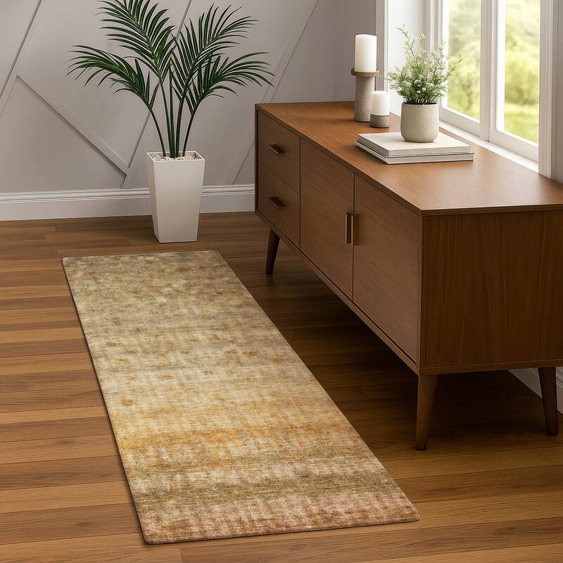 Machine Washable Indoor/ Outdoor Ombre Stripes Chantille Rug