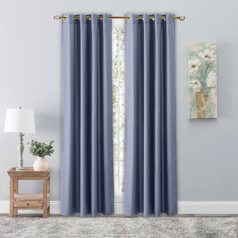 Copper Grove Rushtons Grommet Curtain Panel - 55 x 96 - Blue
