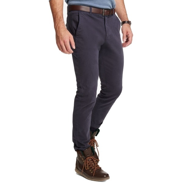Weatherproof Mens Chino Pants Navy Blue 42x32 Stretch Twill Flat-Front. Opens flyout.