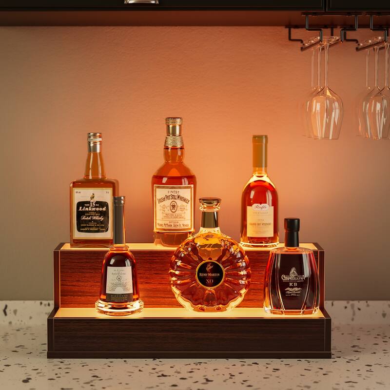 GDF Studio - Luminex Modern LED Bottle Display Shelf with App Control