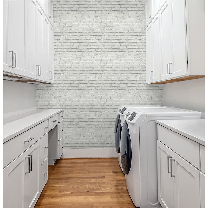 Seabrook Designs Industrial Faux Brick Prepasted Wallpaper - 20.5 in. W x 33 ft. L