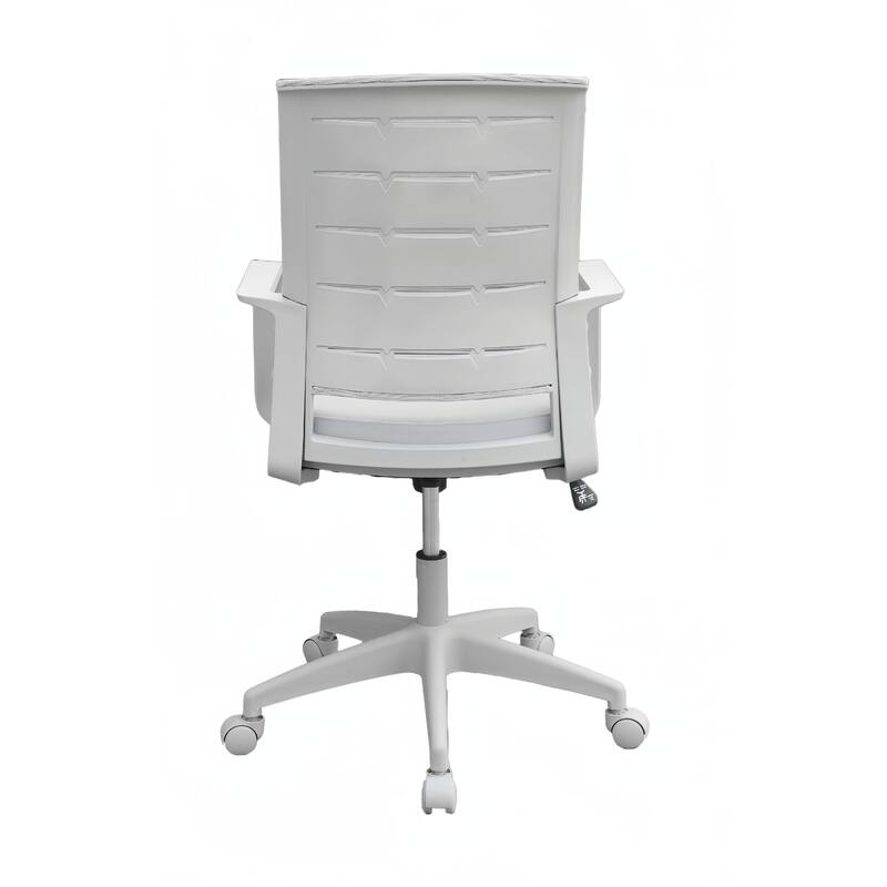 Commercial Rolling Task Chair, Gray Mesh, Foam Seat, Fixed Nylon Arms