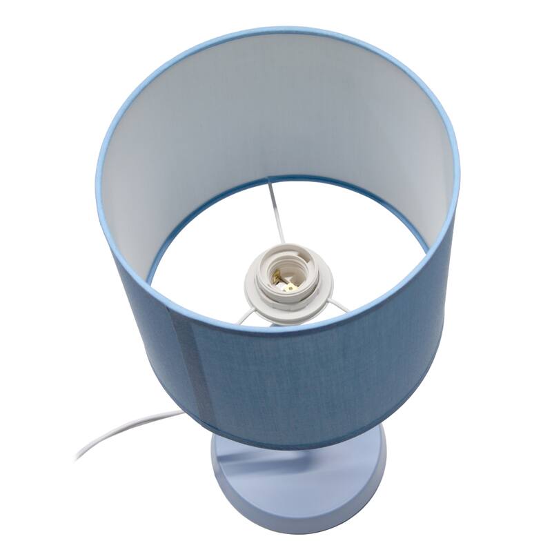 Abstract Angular Table Lamp with Drum Shade - 17" - Blue