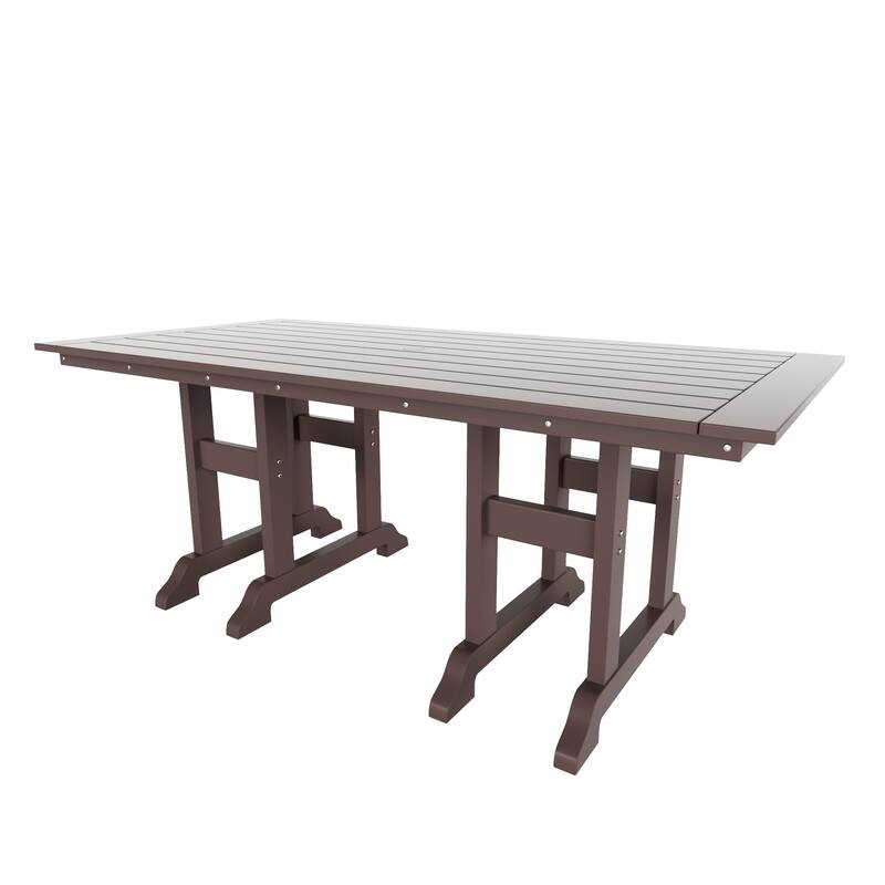 Laguna 7-Piece Rectangular Table Folding Highback Chair Dining Set