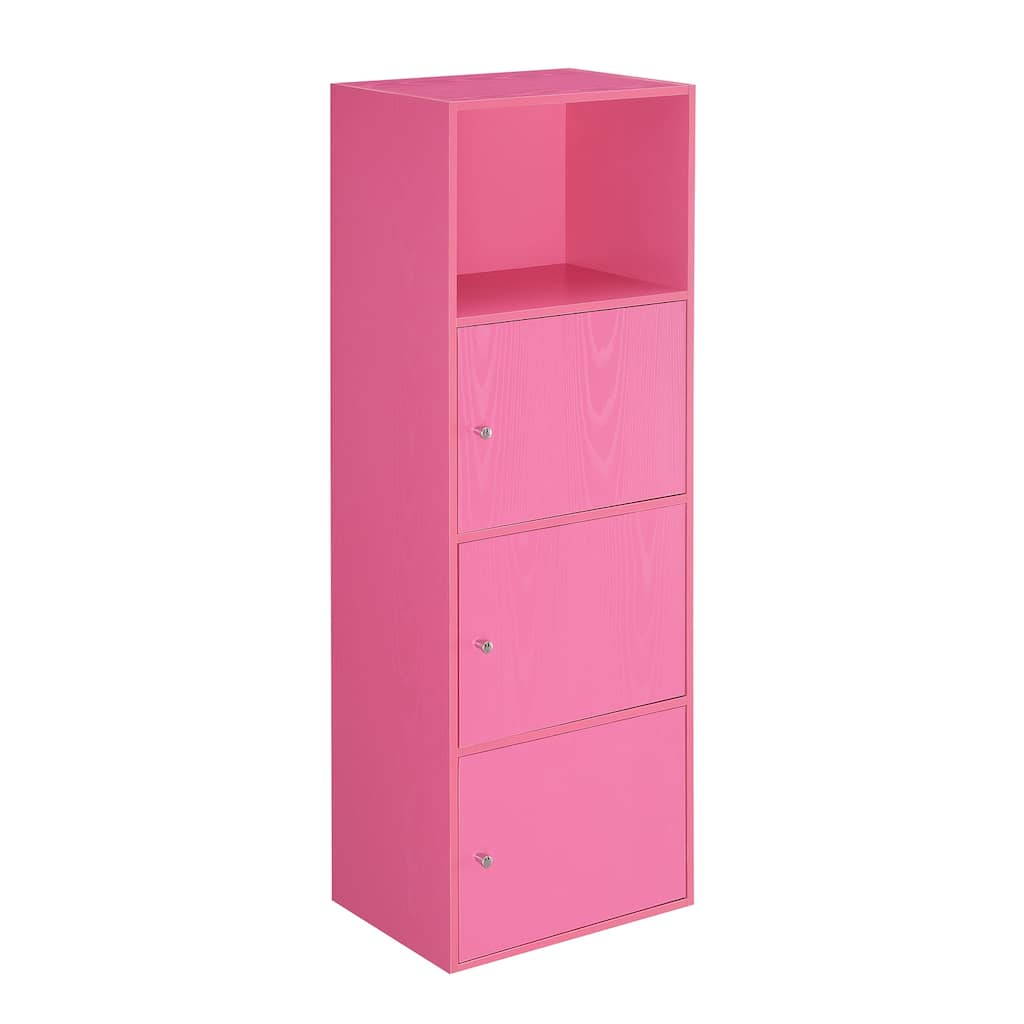 3 Door Storage Cabinet with Shelf - Home Organization Unit for Bathroom, Office, Closet