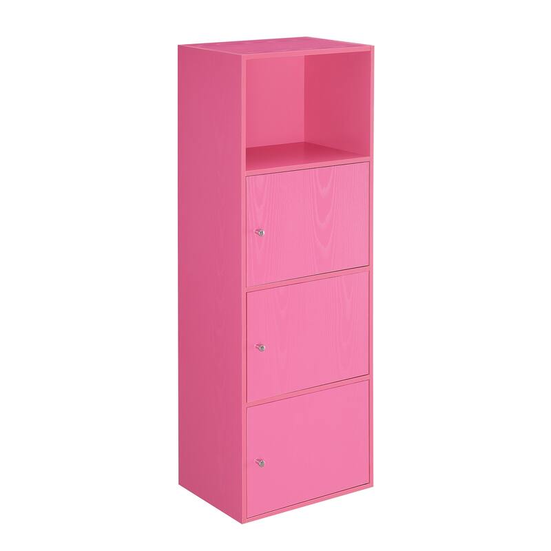 3 Door Storage Cabinet with Shelf - Home Organization Unit for Bathroom, Office, Closet