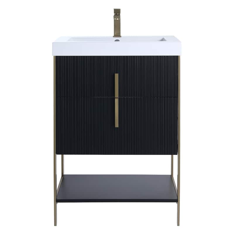 Fine Fixtures Serenity Modern Bathroom Vanity with White Gel Acrylic Top