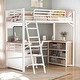 preview thumbnail 1 of 28, Artsy Full Size Metal Loft Bed with 3 Layers and L-shaped Desk, White White