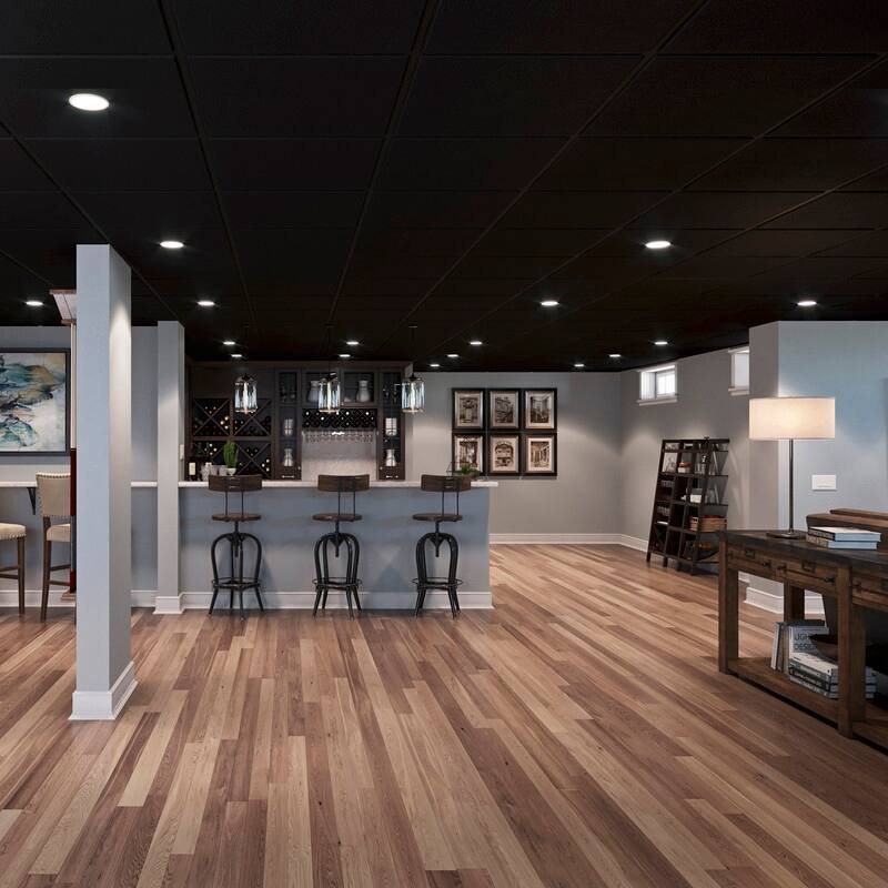 Genesis Stucco Pro Revealed Edge Black 2 x 2 ft. Lay-in Ceiling Tiles