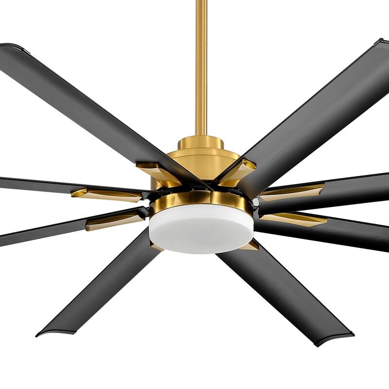 72-in 8 Aluminum Blade Gold Ceiling Fan with LED Light Remote Control