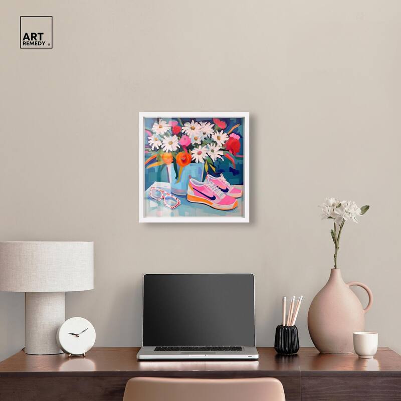 Whimsical Sneakers Flower Vase Shadowbox by Art Remedy