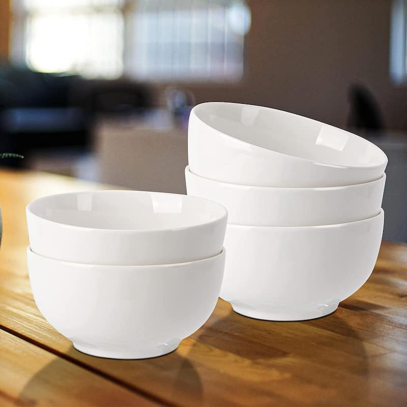 White Bowl Sets for Salad Soup Pasta Popcorn Fruits