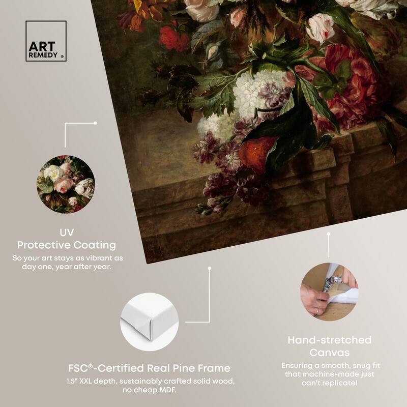 Still Life with Flowers 1789 Canvas by Art Remedy, Gallery Wrapped