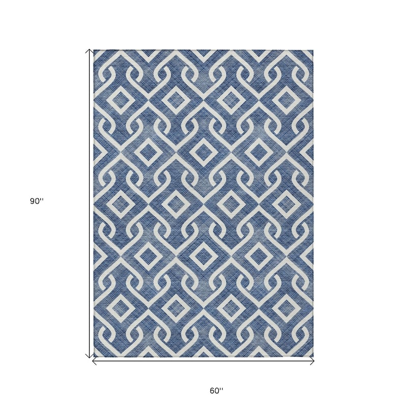 HomeRoots Geometric Transitional Rectangle Outdoor Rug