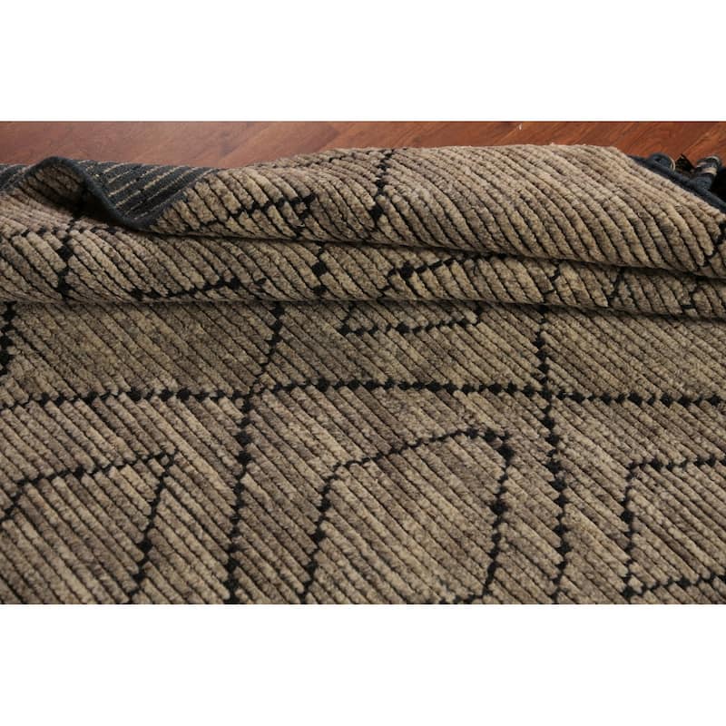 Geometric Moroccan Oriental Area Rug Handmade Wool Carpet - 5'7" x 8'6"