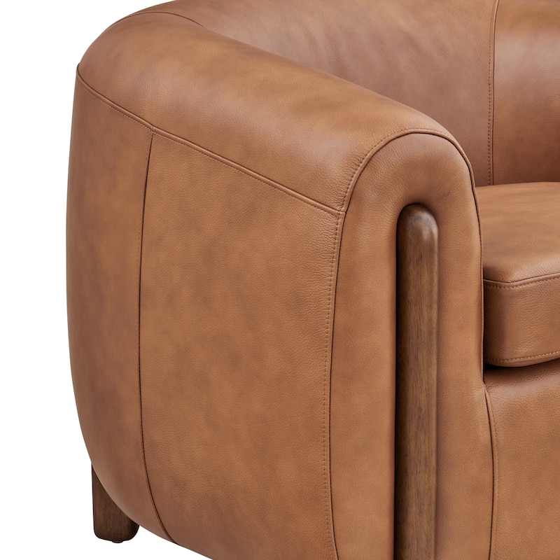 NPD Furniture Cordelia 38" W Top Grain Leather Club Chair