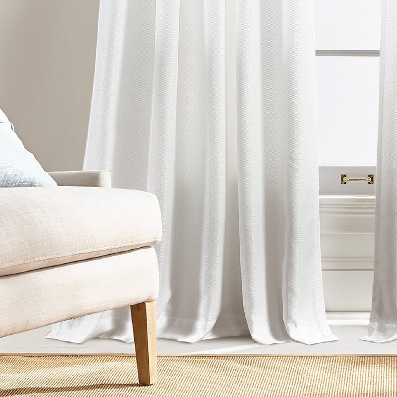 Martha Stewart Chenille Stitch Semi Sheer Rod Pocket Window Curtain - Panel Pair or Valance