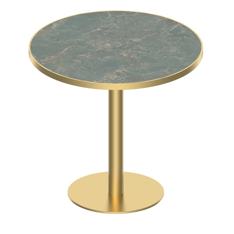Round Modern Dinning Table 31.5 inches Bistro Table Tulip Table with Faux Marble top,Easy Assemble - Light Slate Grey
