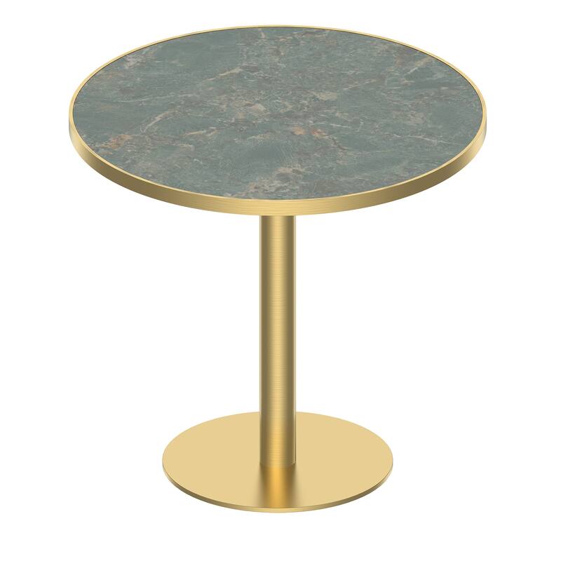 Square Modern Dinning Table 31.5 inches Bistro Table Tulip Table with Faux Marble top, Sturdy Metal Frame Diameter