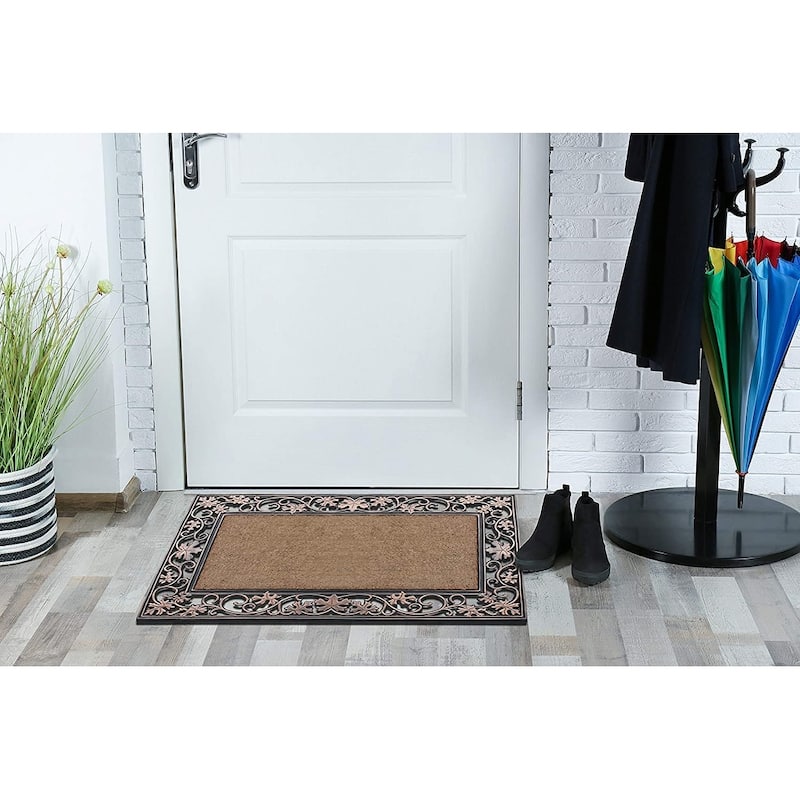 A1HC Rubber and Coir Dirt Trapper Heavy Weight Large Welcome Doormat, 23"X38"