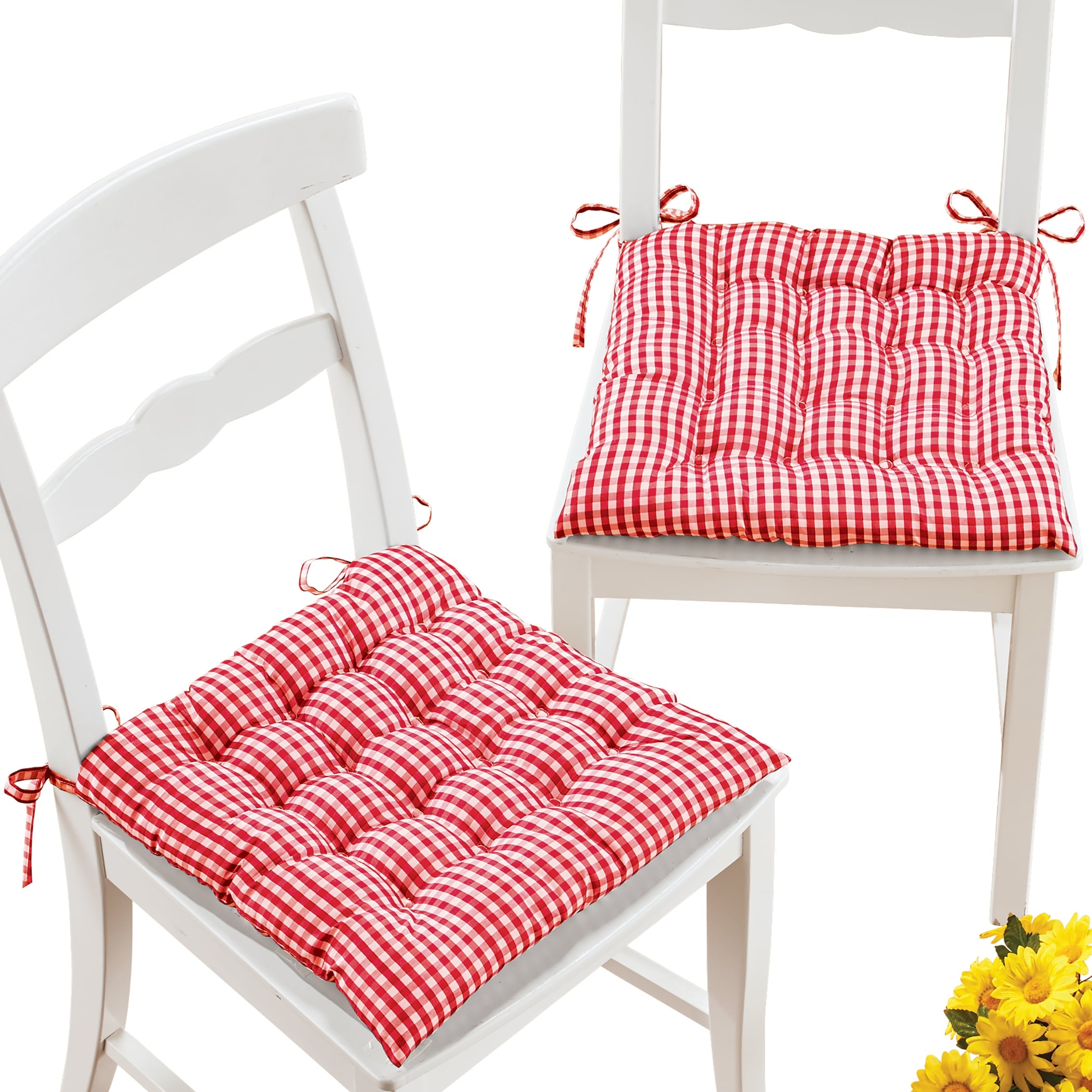 Gingham Plaid Patterned Dining Chair Pads Set of 2 CHAIR PAD On Sale Bed Bath Beyond 36763370