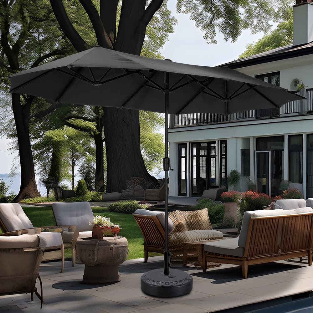 Autlaycil 13 ft Patio Umbrella with Crank Outdoor Umbrella with Base