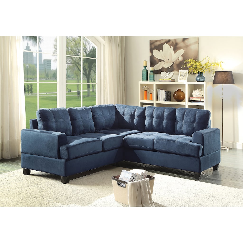 Sandridge 80 in. W 2-piece Microfiber L Shape Sectional Sofa - 80"L x 80"W x 36"H