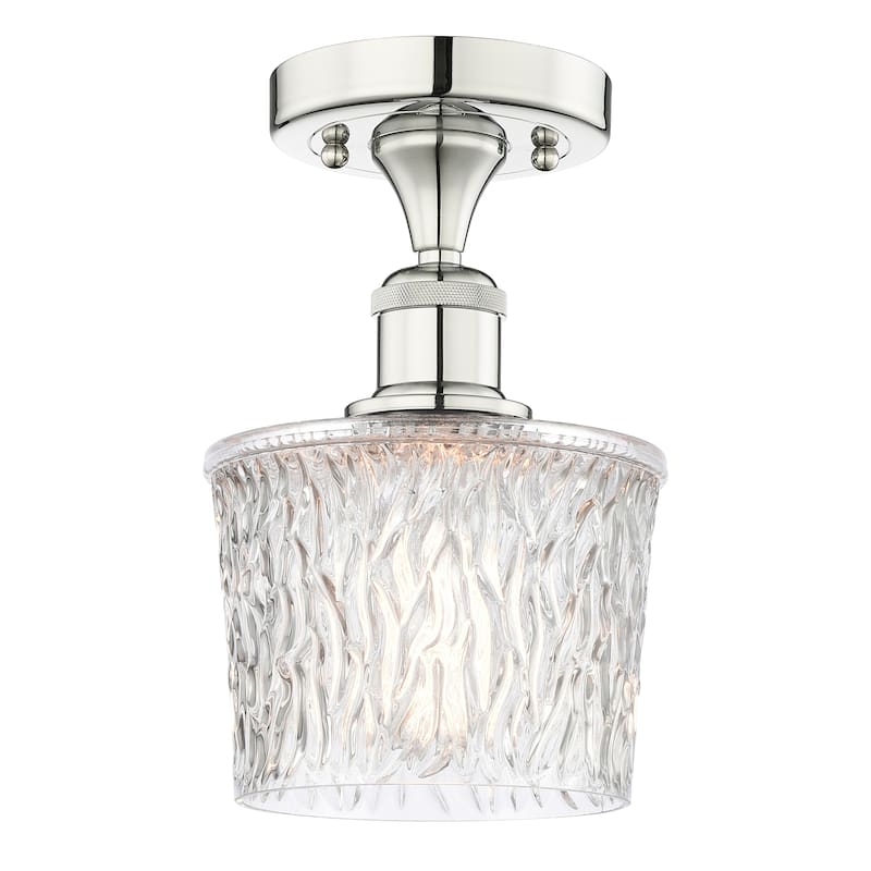 Innovations Lighting Edison Niagra - 1 Light 7" Semi-Flush Mount - Clear/Polished Nickel
