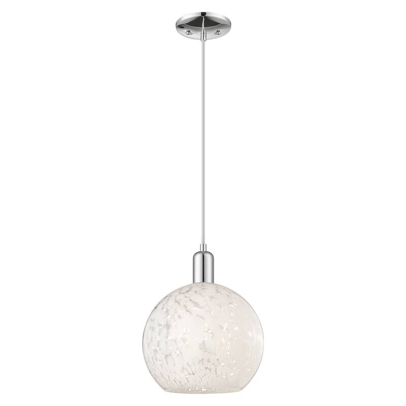 Innovations Lighting Endless Possibilities Arcadia - White Mouchette - 1 Light 10" Cord Hung Mini Pendant - Polished Chrome