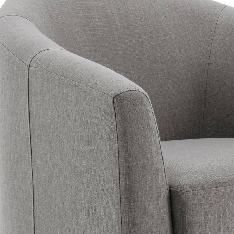 Anna Upholstered Swivel Barrel Accent Chair