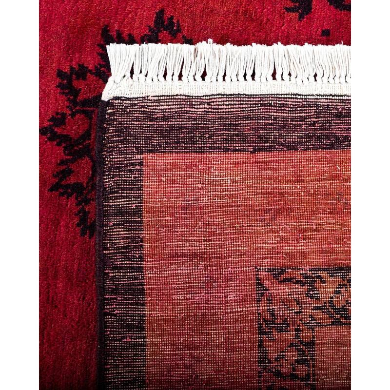 Overton Hand Knotted Wool Vintage Inspired Modern Contemporary Overdyed Pink Area Rug - 11' 3" x 16' 1"